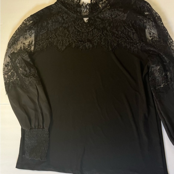 Anne Klein Black Lace Blouse - Picture 1 of 7